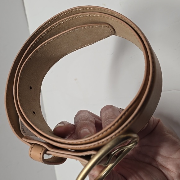 {J. Crew} Tan Leather Belt with Gold Accents - Size XS - Picture 3 of 11